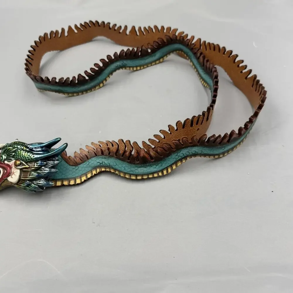 GUCCI Dragon Belt 105/42 Multicolor Leather Dragon Head Buckle Made Italy Rare